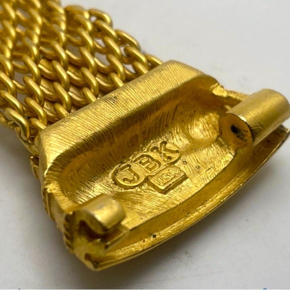 Jackie Kennedy (JBK) Rhinestone Bracelet, Gold Tone - Picture 3 of 6